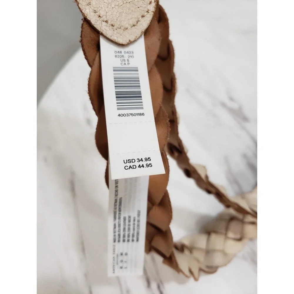 NEW SMALL‎ - American Eagle DISTRESSED Belt Leather Braided Boho Hippie Indie